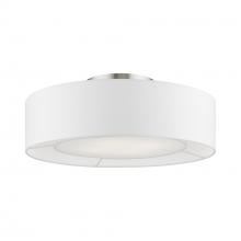 Livex Lighting 47174-91 - 4 Light Brushed Nickel with Shiny White Accents Semi-Flush