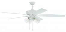 Craftmade OS104W5 - 60" Outdoor Super Pro Fan wit4 4 Light Kit Clear Glass and Blades in White