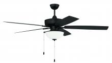 Craftmade OS211FB5 - 60" Outdoor Super Pro Fan with Bowl Light Kit Frosted Glass and Blades in Flat Black