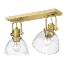 Golden 3118-2SF BCB-SD - Hines 2 Light Semi-Flush in Brushed Champagne Bronze with Seeded Glass Shades