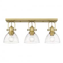 Golden 3118-3SF BCB-SD - Hines 3-Light Semi-Flush in Brushed Champagne Bronze with Seeded Glass