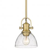 Golden 3118-M1L BCB-SD - Hines Mini Pendant in Brushed Champagne Bronze with Seeded Glass Shades