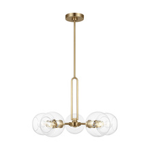 Generation Lighting - Seagull 3155705-848 - Codyn contemporary 5-light indoor dimmable medium chandelier in satin brass gold finish with clear g