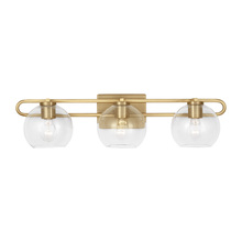 Generation Lighting - Seagull 4455703-848 - Codyn contemporary 3-light indoor dimmable bath vanity wall sconce in satin brass gold finish with c
