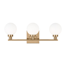 Generation Lighting - Seagull 4461603-848 - Clybourn modern 3-light indoor dimmable bath vanity sconce in satin brass gold finish with white mil