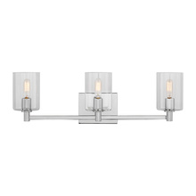 Generation Lighting - Seagull 4464203-05 - Fulton modern 3-light indoor dimmable bath vanity wall sconce in chrome finish