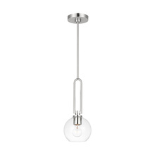 Generation Lighting - Seagull 6155701-962 - Codyn contemporary 1-light indoor dimmable mini pendant in brushed nickel silver finish with clear g