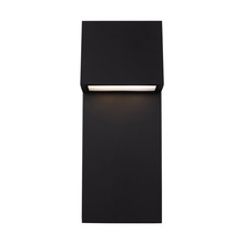 Generation Lighting - Seagull 8763393S-12 - Rocha modern 2-light LED outdoor large wall lantern in black finish with satin-etched glass panel