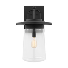 Generation Lighting - Seagull 8808901-12 - Tybee traditional 1-light outdoor exterior extra-large wall lantern in black finish with clear glass