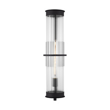 Generation Lighting - Seagull 8826701-12 - Alcona transitional 1-light outdoor exterior extra-large wall lantern in black finish with clear flu