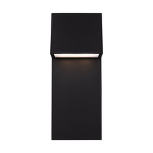 Generation Lighting - Seagull 8863393S-12 - Rocha modern 2-light LED outdoor extra-large wall lantern in black finish with satin-etched glass pa