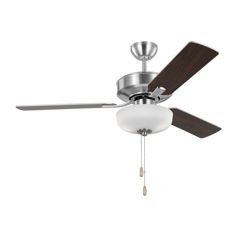 Linden 48'' traditional dimmable LED indoor brushed steel silver ceiling fan with light ki