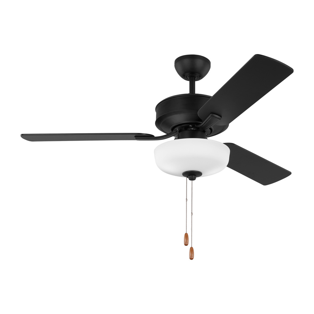 Linden 48'' traditional dimmable LED indoor midnight black ceiling fan with light kit and
