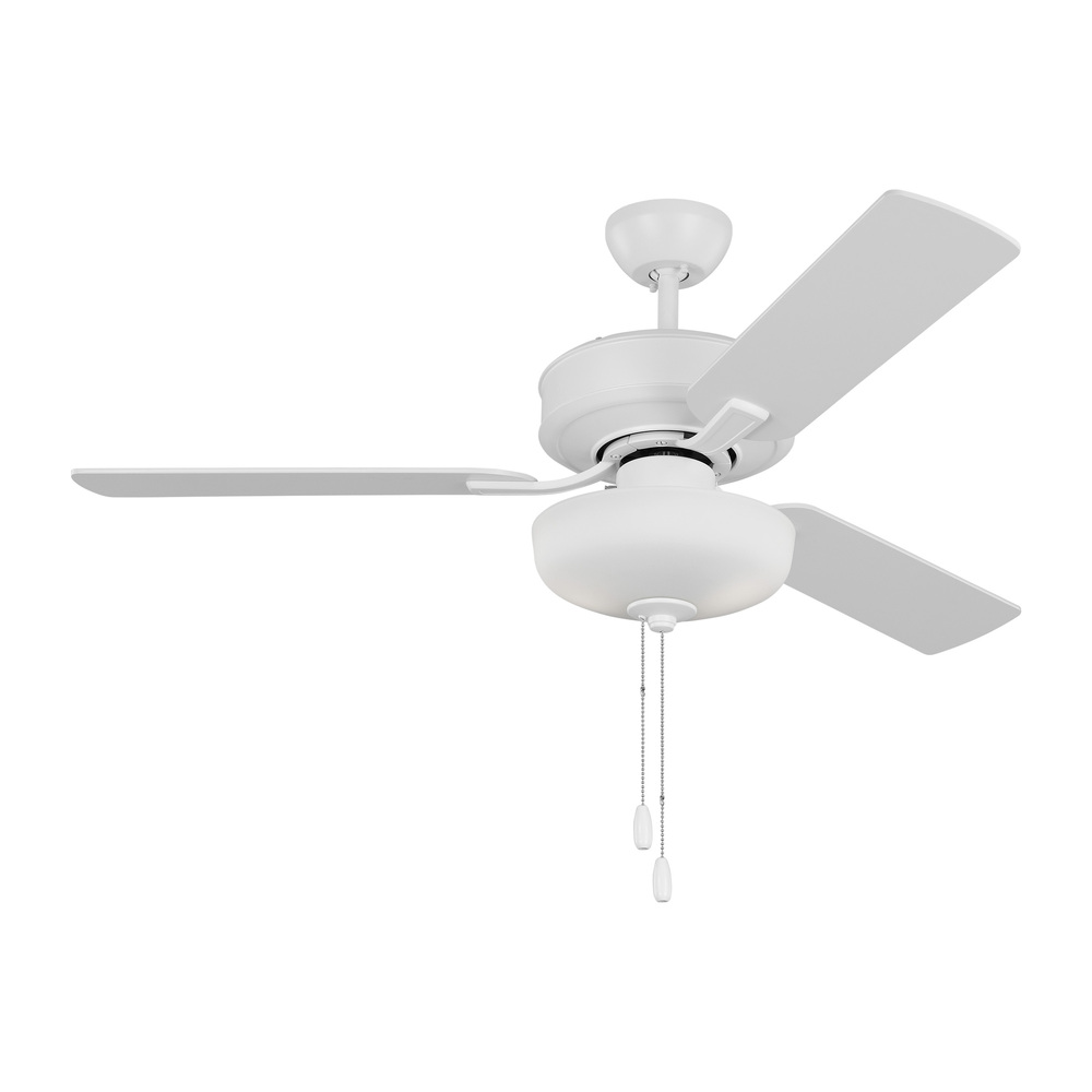 Linden 48'' traditional dimmable LED indoor matte white ceiling fan with light kit and rev