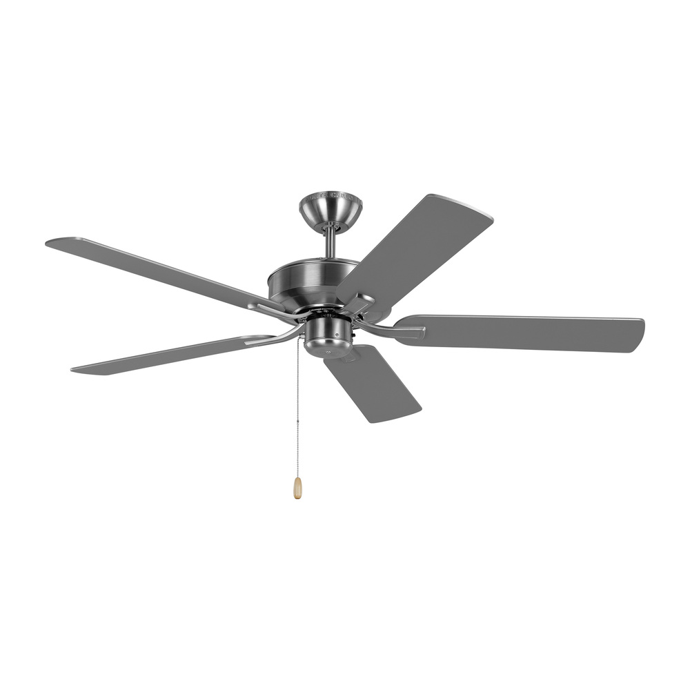 Linden 52'' traditional indoor brushed steel silver ceiling fan with reversible motor