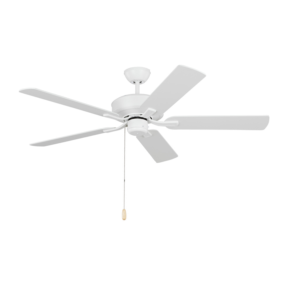 Linden 52'' traditional indoor matte white ceiling fan with reversible motor