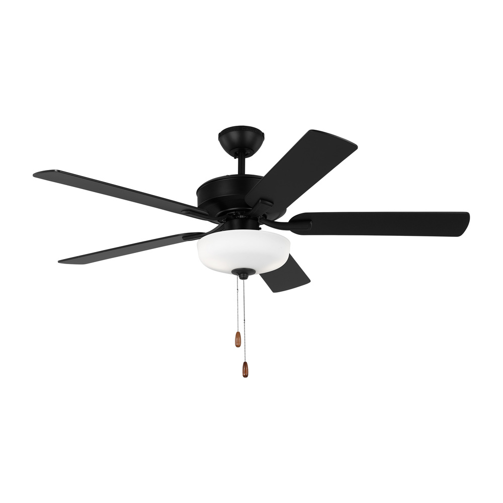Linden 52'' traditional dimmable LED indoor midnight black ceiling fan with light kit and
