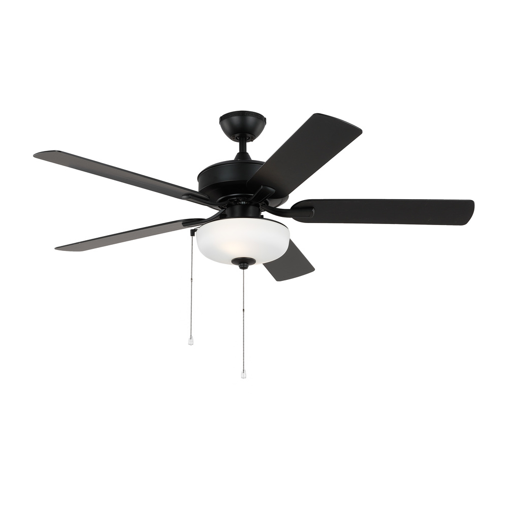 Linden 52'' traditional dimmable LED indoor/outdoor midnight black ceiling fan with light