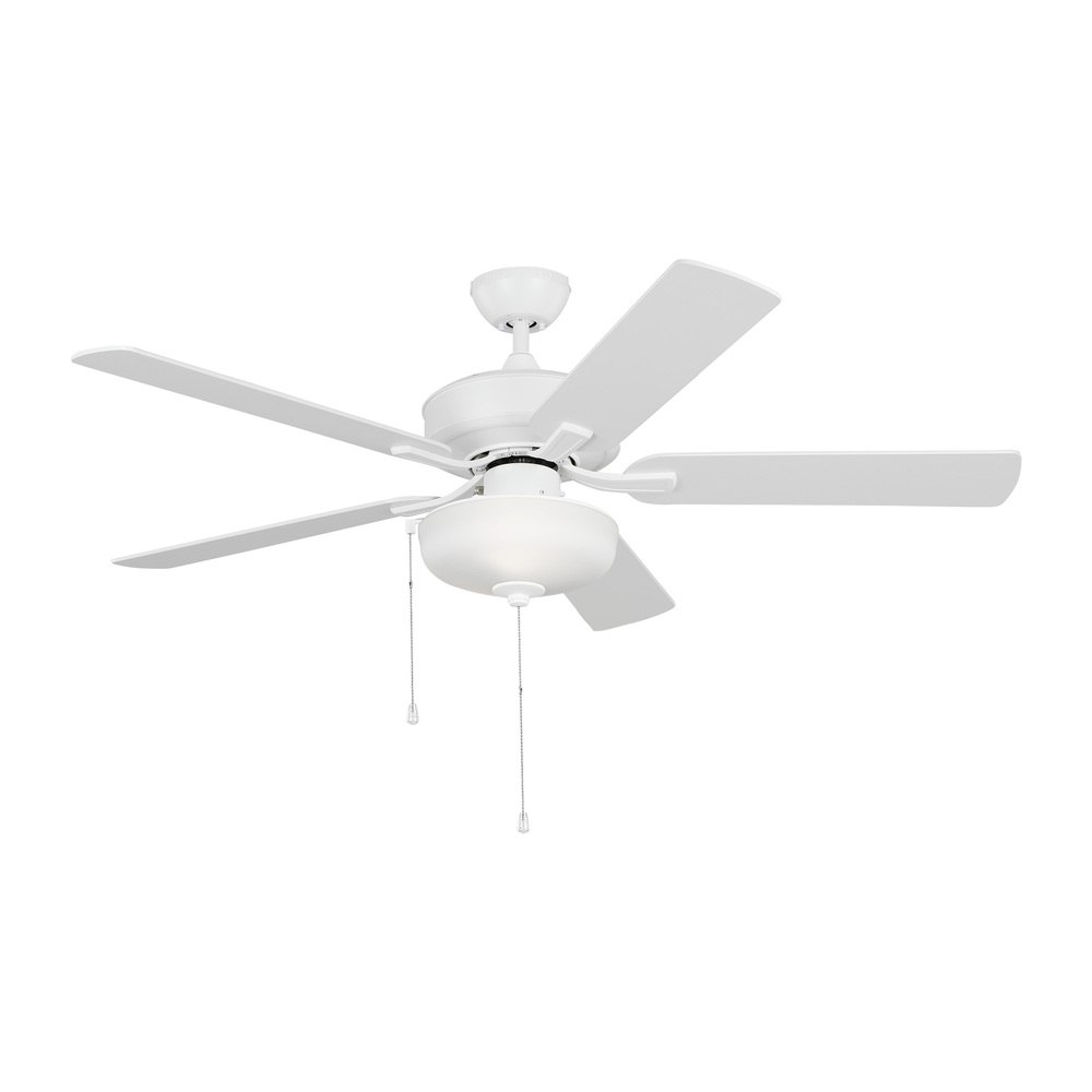 Linden 52'' traditional dimmable LED indoor/outdoor matte white ceiling fan with light kit