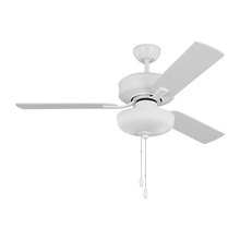Monte Carlo 3LD48RZWD - Linden 48'' traditional dimmable LED indoor matte white ceiling fan with light kit and rev