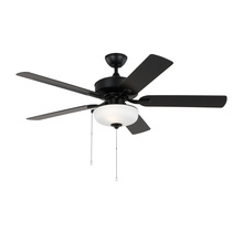 Monte Carlo 5LDO52MBKD - Linden 52'' traditional dimmable LED indoor/outdoor midnight black ceiling fan with light
