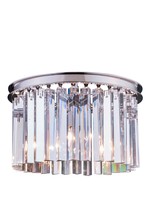 Elegant 1208F16PN/RC - Sydney 3 light polished nickel Flush Mount Clear Royal Cut Crystal