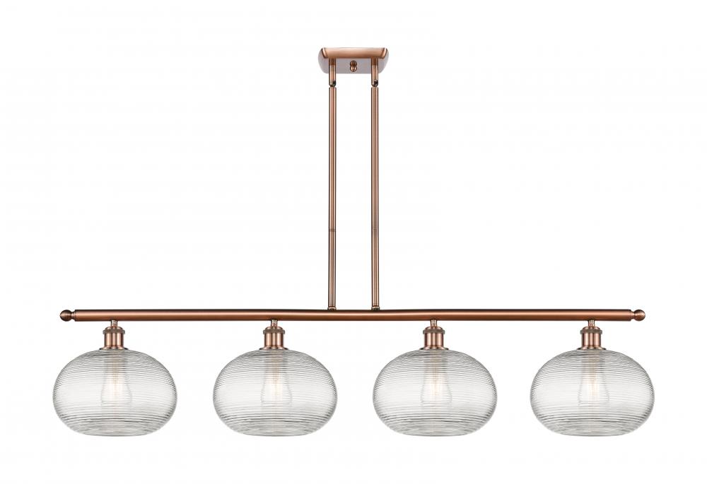 Ithaca - 4 Light - 48 inch - Antique Copper - Cord hung - Island Light